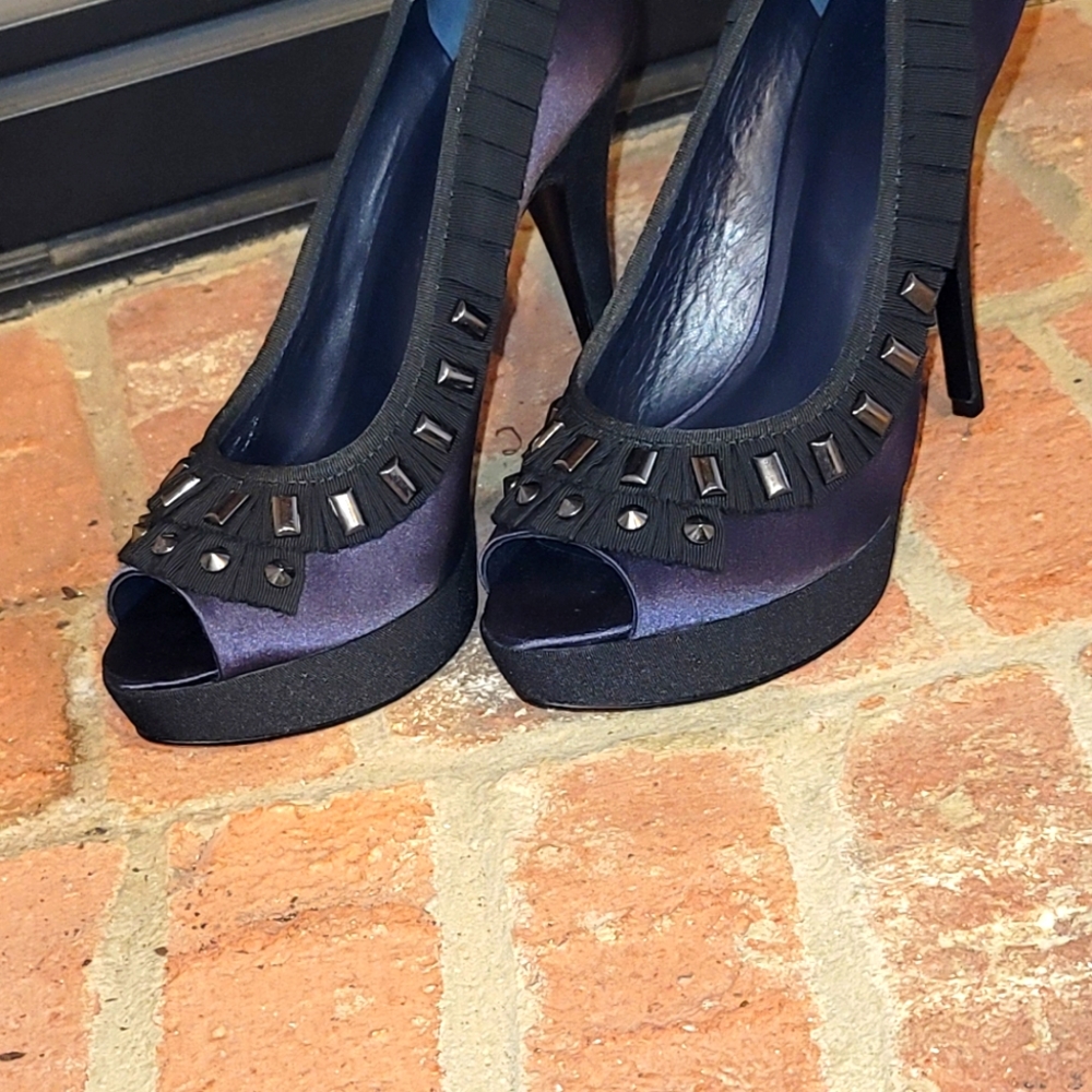 Tory Birch Navy Blue Platform Heels